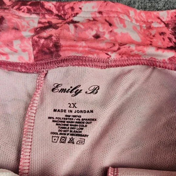 Emily B Active Wear Pink Tie Dye Capri Pants Plus Size 2X New NWT L-DS20 - Picture 4 of 8